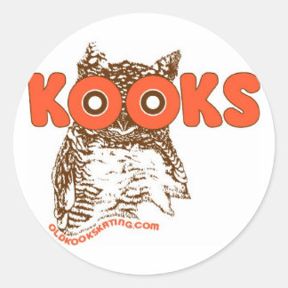 Autocollant rond Kooky Owl