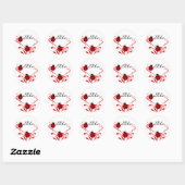 Autocollant rond Ladybug Votre Nom (Feuille)