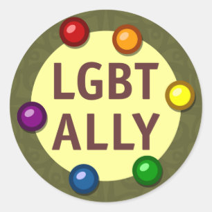 Autocollant rond LGBT Ally Baubles
