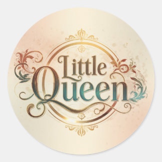 Autocollant rond Little Queen Coquette