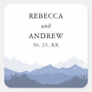 Autocollant rond Mariage Blue Mountain