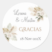 Autocollant rond Mariage Boho espagnol (Devant)