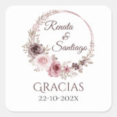 Autocollant rond Mariage Boho espagnol (Devant)