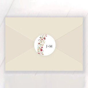 Autocollant rond Mariage classique