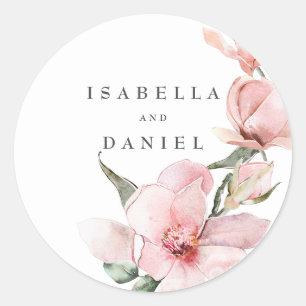 Autocollant rond Mariage classique de Floral Magno