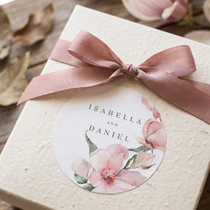 Autocollant rond Mariage classique de Floral Magno