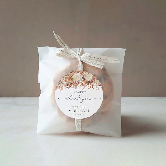 Autocollant rond Mariage classique Rustique