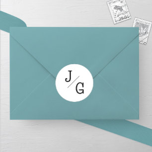 Autocollant rond Mariage Monogramme agricole