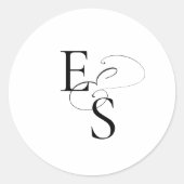 Autocollant rond Mariage Monogramme moderne (Devant)