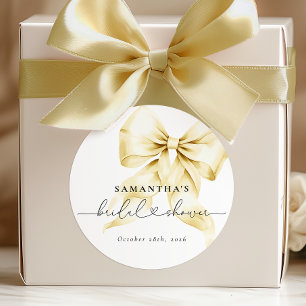 Autocollant Rond Mariage Thème Ruban Doré