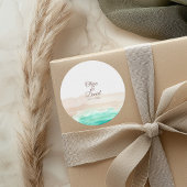 Autocollant Rond Mariage Tropical Plage à l'Aquare