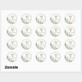 Autocollant rond 'Merci' Daisy Greenery (Feuille)
