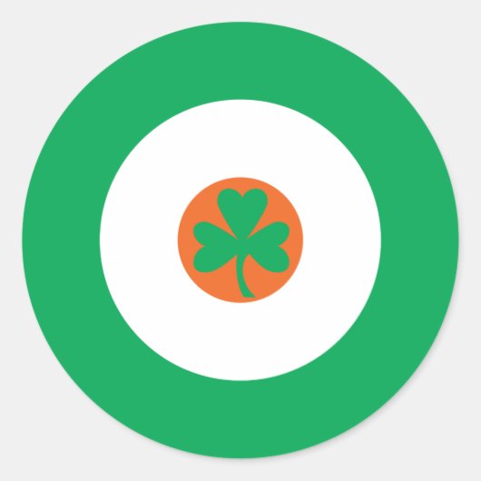 Autocollant rond mod irlandais 3 (Devant)