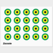 Autocollant rond mod jamaïcain 2 (Feuille)