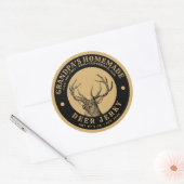 Autocollant rond Modèle maison Deer Jerky Étiquett (Enveloppe)