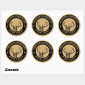 Autocollant rond Modèle maison Deer Jerky Étiquett (Feuille)