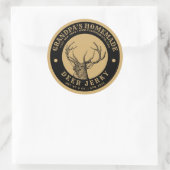 Autocollant rond Modèle maison Deer Jerky Étiquett (Sac)