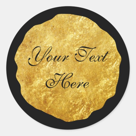 Autocollant rond moderne Gold Foil personnalisable (Devant)