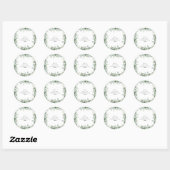 Autocollant Rond Monogramme à Verdure Minimale (Feuille)