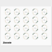 Autocollant Rond Monogramme à Verdure Minimale (Feuille)