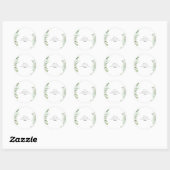 Autocollant Rond Monogramme à Verdure Minimale (Feuille)