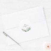 Autocollant Rond Monogramme à Verdure Minimale (Enveloppe)
