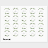 Autocollant Rond Monogramme à Verdure Minimale (Feuille)