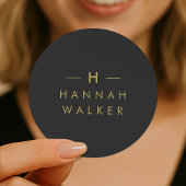 Autocollant rond monogramme | Étiquettes de scelle