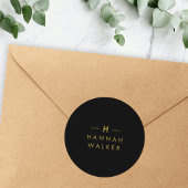 Autocollant rond monogramme | Étiquettes de scelle