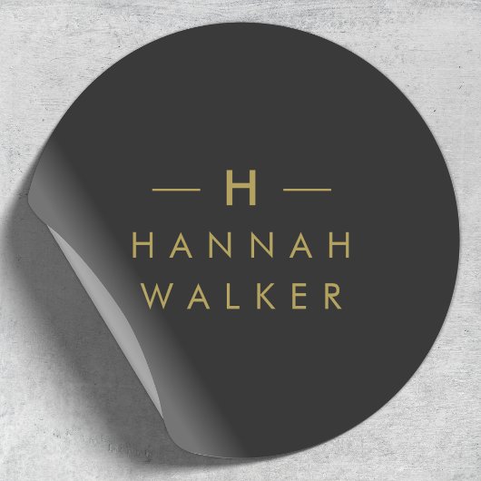 Autocollant rond monogramme | Étiquettes de scelle