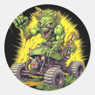 Autocollant rond MONSTER MOTOR