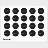 Autocollant rond noir (Feuille)