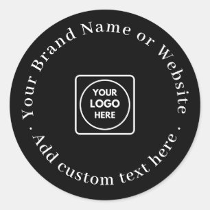 Autocollant Rond Noir Logo d'Entreprise Moderne