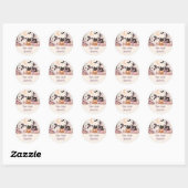 Autocollant rond nom d'amis Halloween mignon (Feuille)