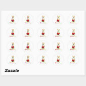 Autocollant rond Norman Bunny (Feuille)