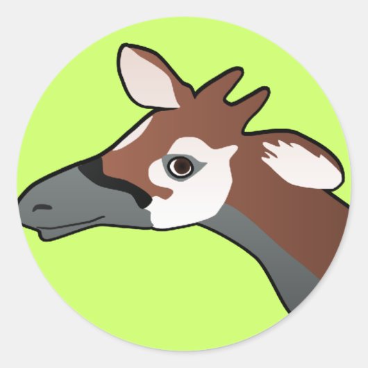 Autocollant rond Okapi (Devant)