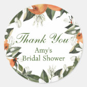 Autocollant rond Orange Main Squeeze (Devant)