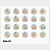Autocollant rond Pastel Flower Classic (Feuille)