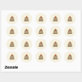 Autocollant rond pile de livres Apple (Feuille)