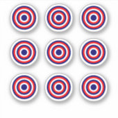 Autocollant rond Pinball Bleu/Rouge/Blanc (Devant)