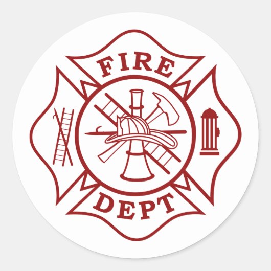 Autocollant rond pompier (Devant)