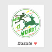 Autocollant rond Portland | Gardez le logo bizarre (Feuille)