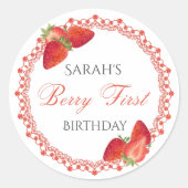 Autocollant Rond pour le Premier Anniversaire de R (Devant)