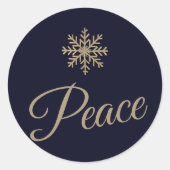 Autocollant rond pour les fêtes de flocon de neige (Devant)