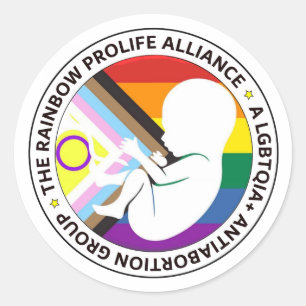 Autocollant rond Rainbow ProLife Alliance