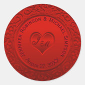 Autocollant rond Red Faux Foil (Devant)