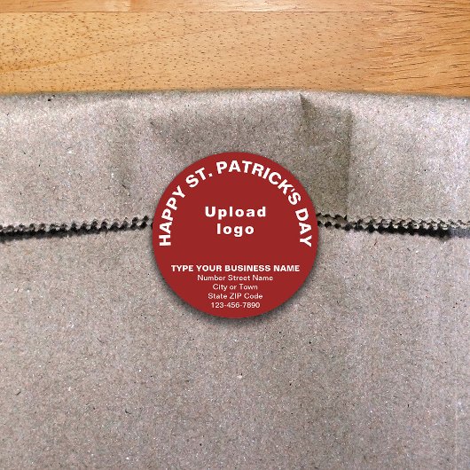 Autocollant rond Red Saint Patrick Business