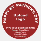 Autocollant rond Red Saint Patrick Business (Devant)