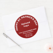 Autocollant rond Red Saint Patrick Business (Enveloppe)