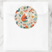 Autocollant rond renard roux (Sac)